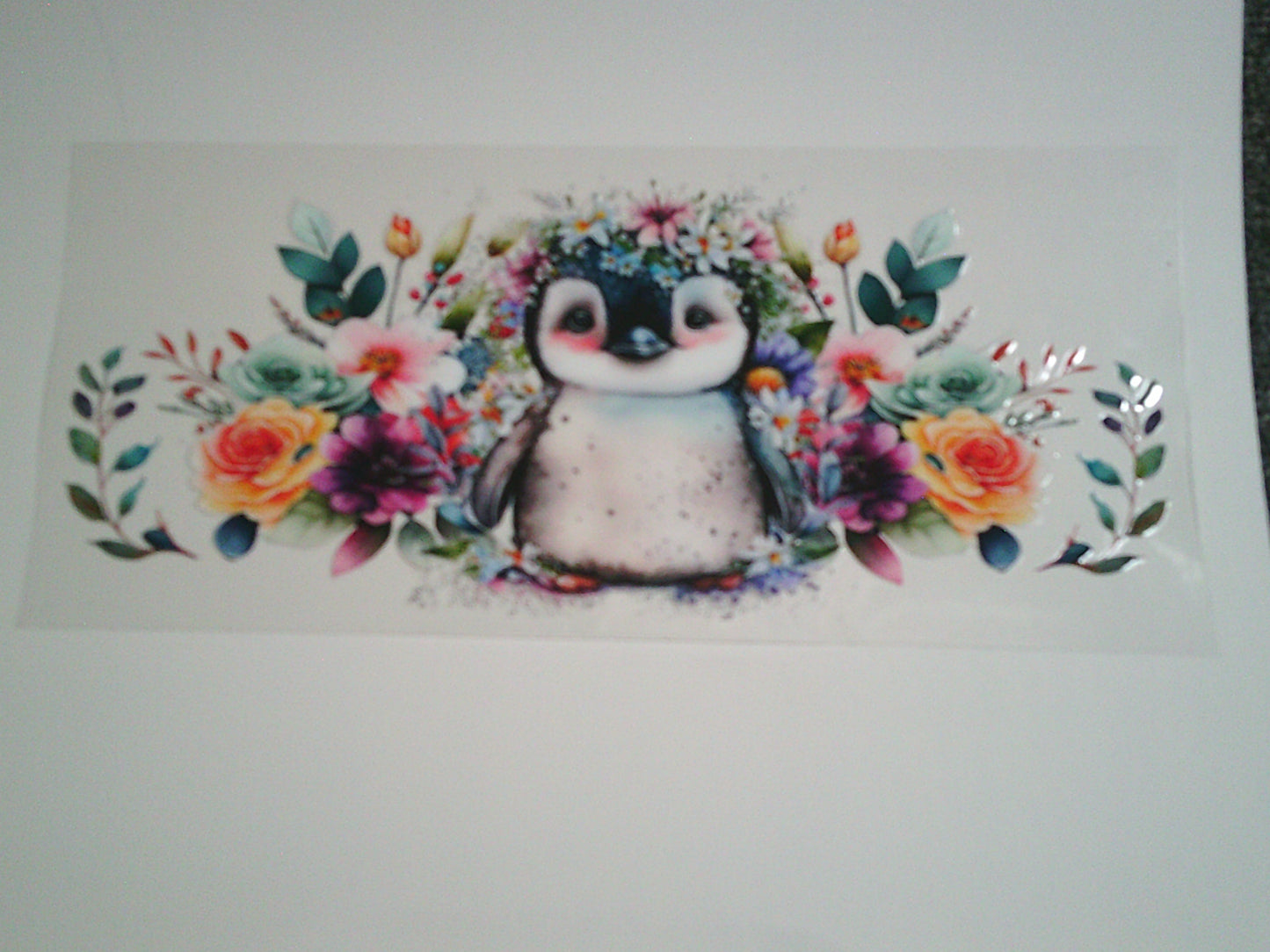 Penguin with Flowers (MUST BE ADDED TO CUP)