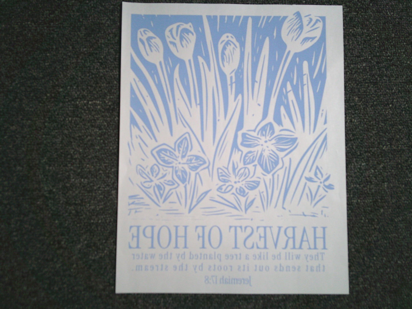 Harvest of Hope (blue print) (MUST BE ADDED TO SHIRT)