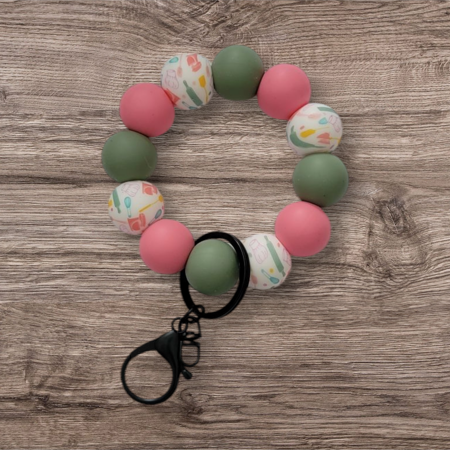 Green/Pink Mini Wristlet