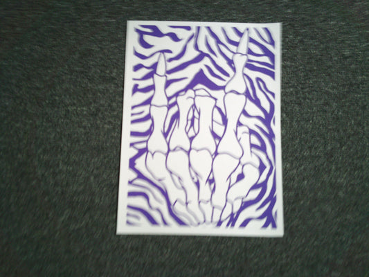 Skeleton Hand Zebra (Purple Design) (MUST BE ADDED TO SHIRT)
