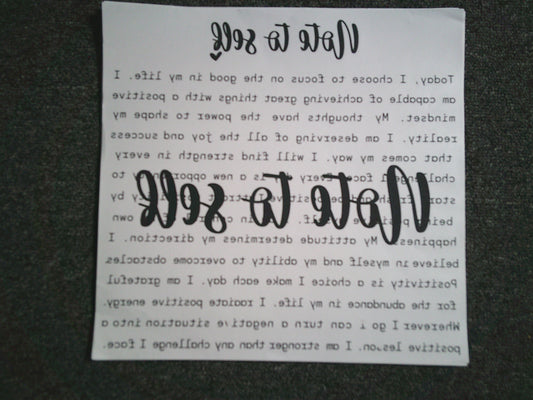Note to Self (MUST BE ADDED TO SHIRT)